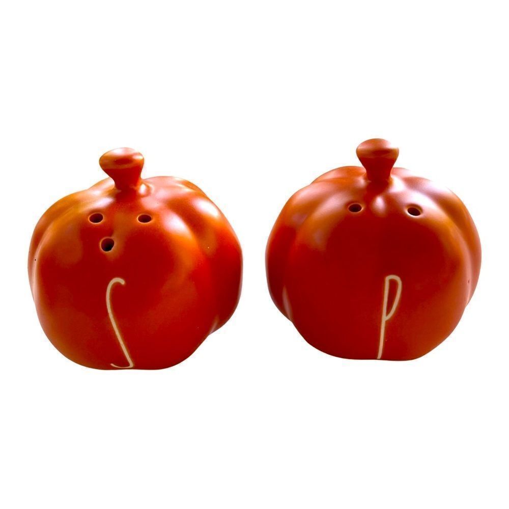 Rae Dunn Fall Ceramics Pumpkin Salt & Pepper Shakers New in Box